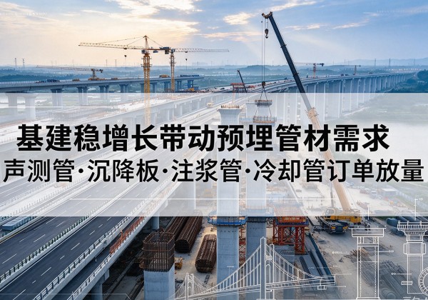 朔州基建稳增长带动预埋监测管材需求，声测管、沉降板、注浆管订单持续放量